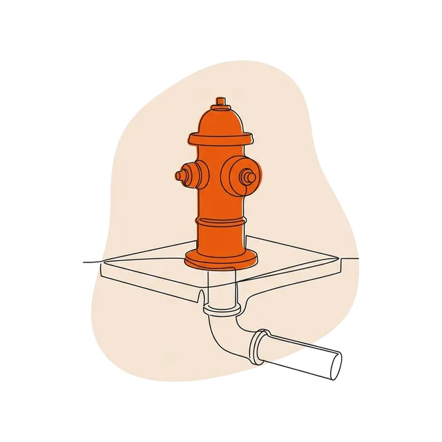 Borne incendie raccordée à une canalisation enterrée